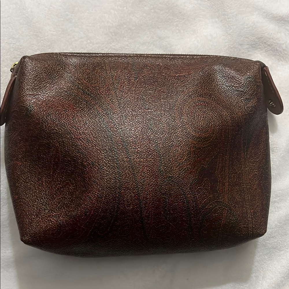 ETRO Brown Textured Leather Clutch